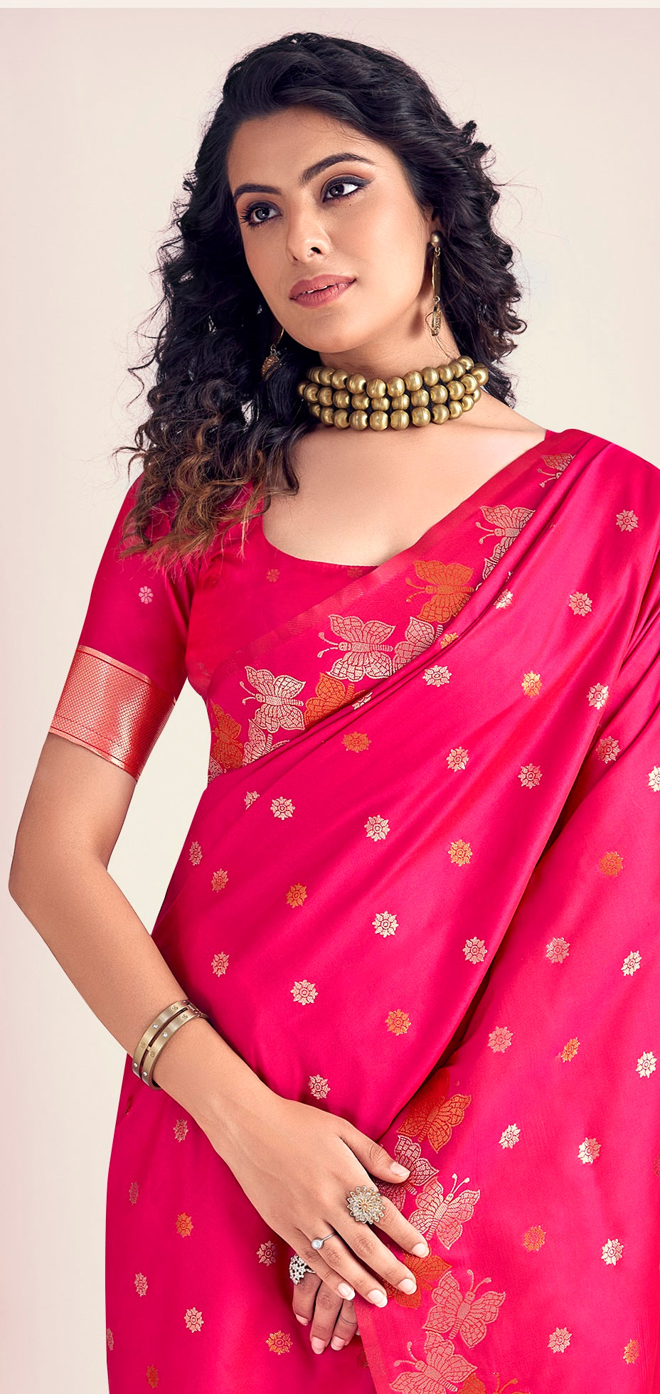 Ethnic Motifs Woven Design Zari Pure Silk Banarasi Saree