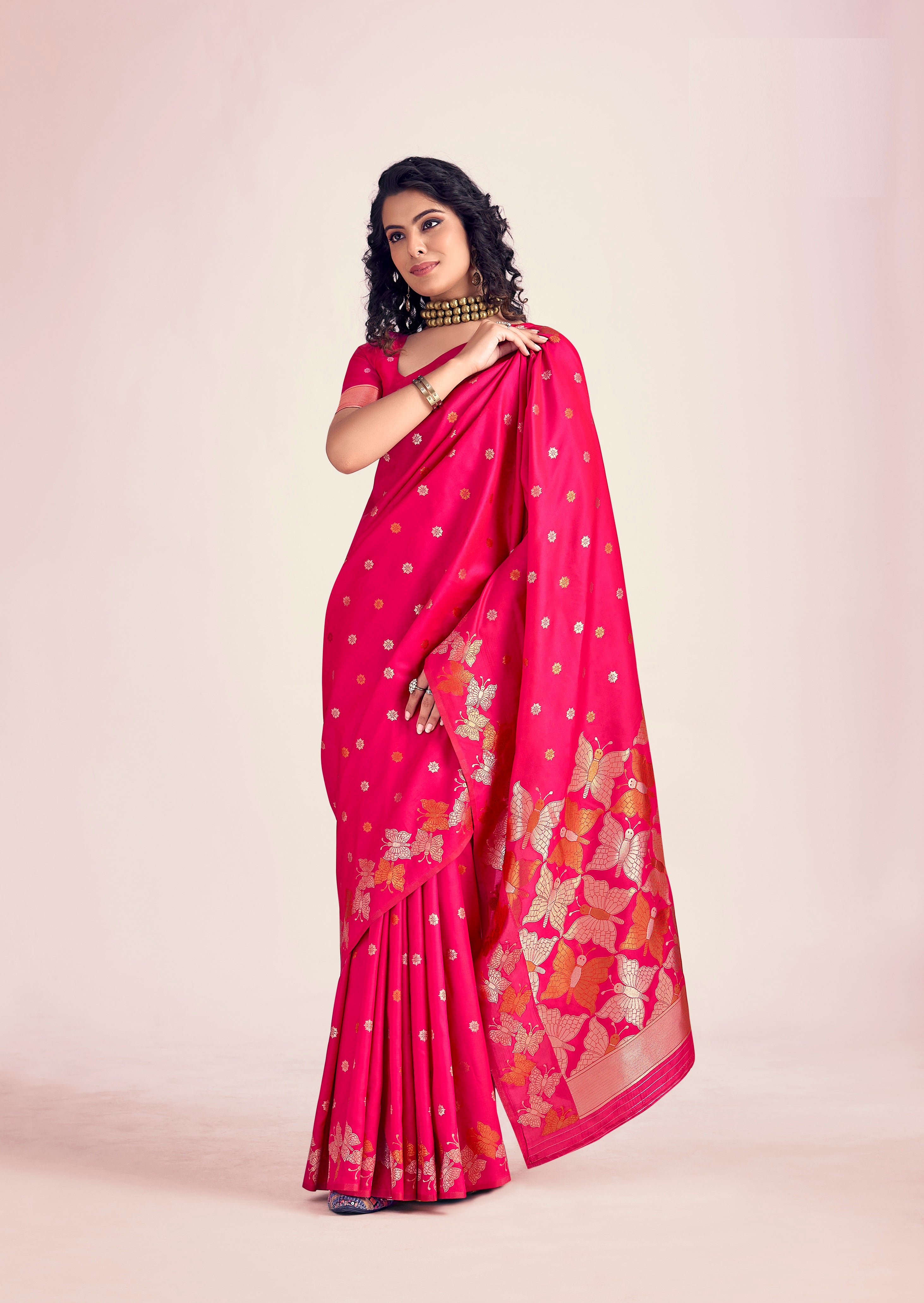 Ethnic Motifs Woven Design Zari Pure Silk Banarasi Saree