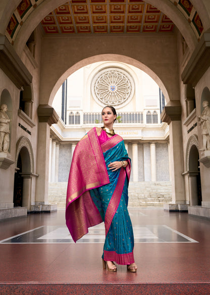 Woven Design Zari Pure Silk Kanjeevaram Saree