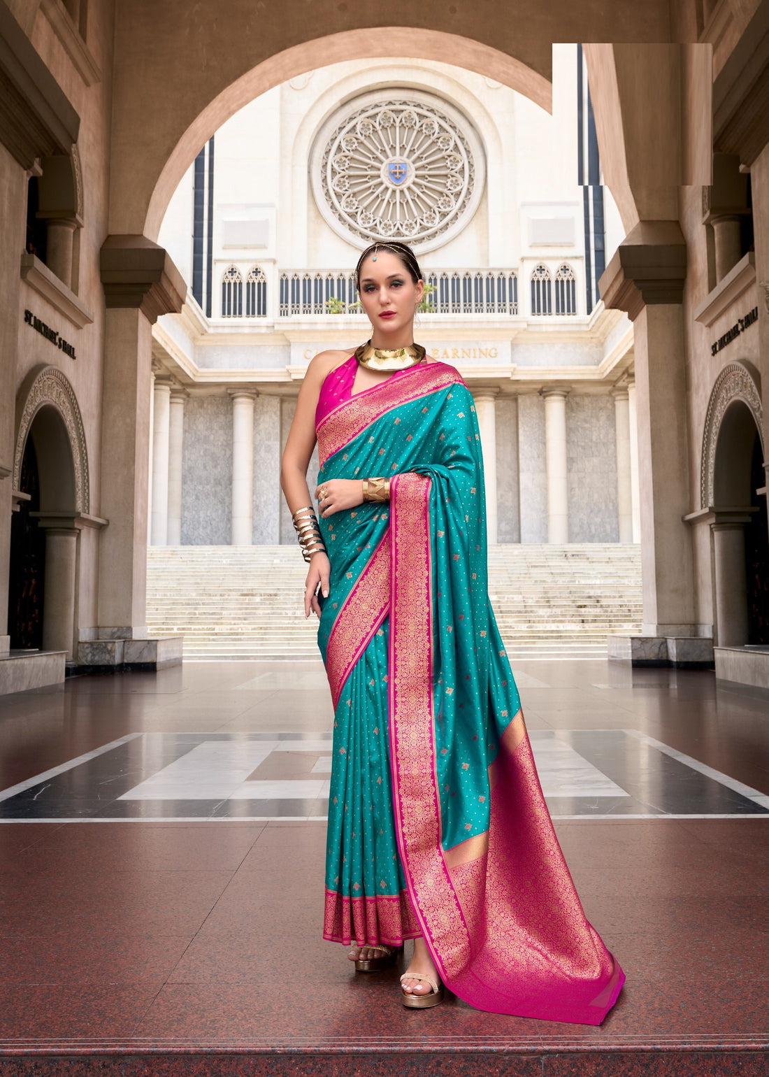 Ethnic Motifs Woven Design Pure Silk Kanjeevaram Saree