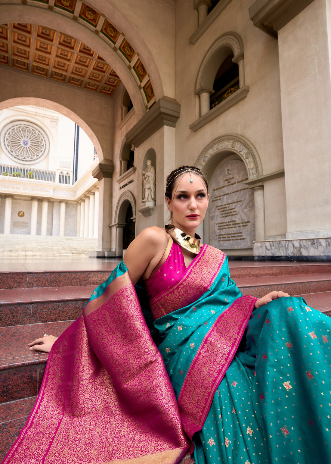 Ethnic Motifs Woven Design Pure Silk Kanjeevaram Saree