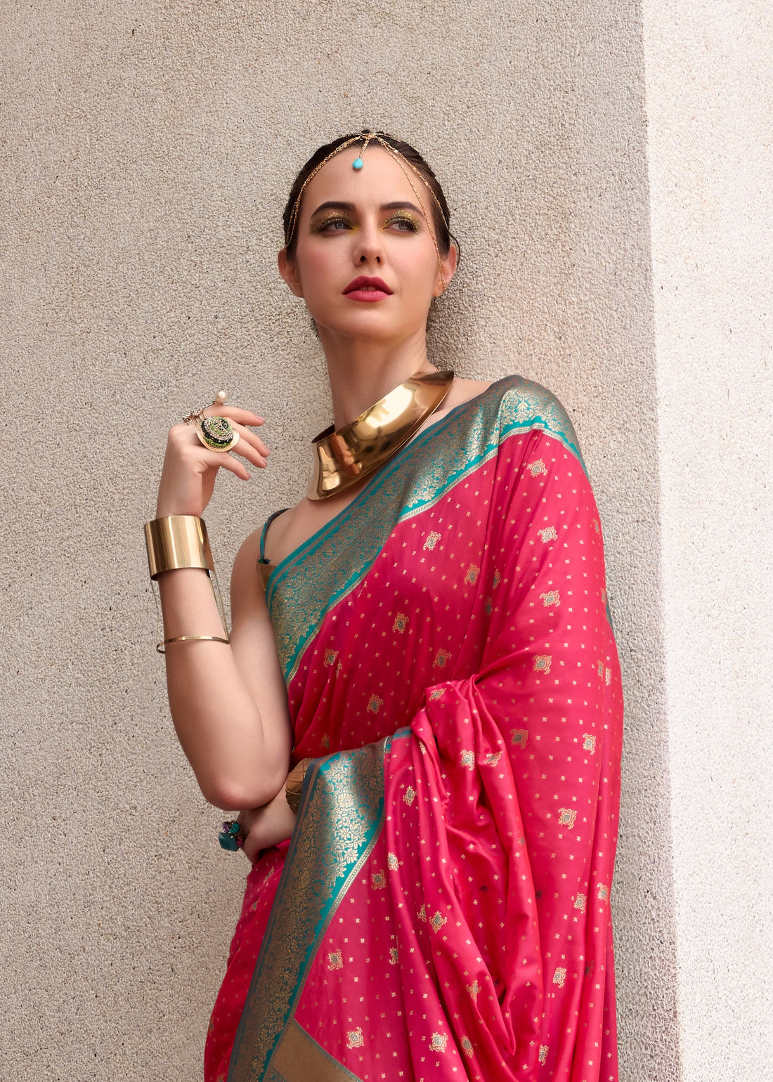 Ethnic Motifs Woven Design Pure Silk Kanjeevaram Saree