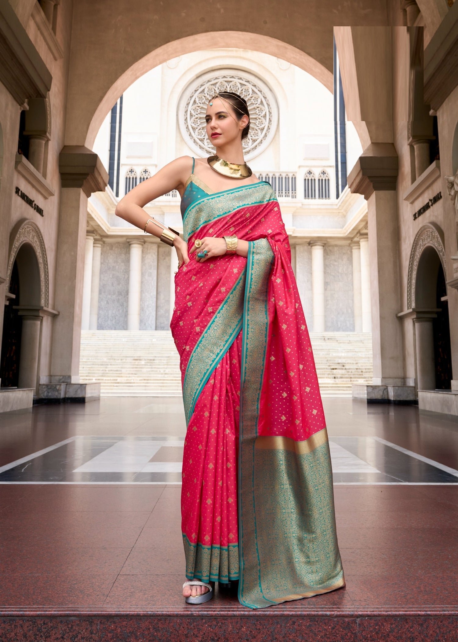 Ethnic Motifs Woven Design Pure Silk Kanjeevaram Saree