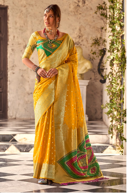 Ethnic Motifs Woven Design Zari Pure Silk Banarasi Saree
